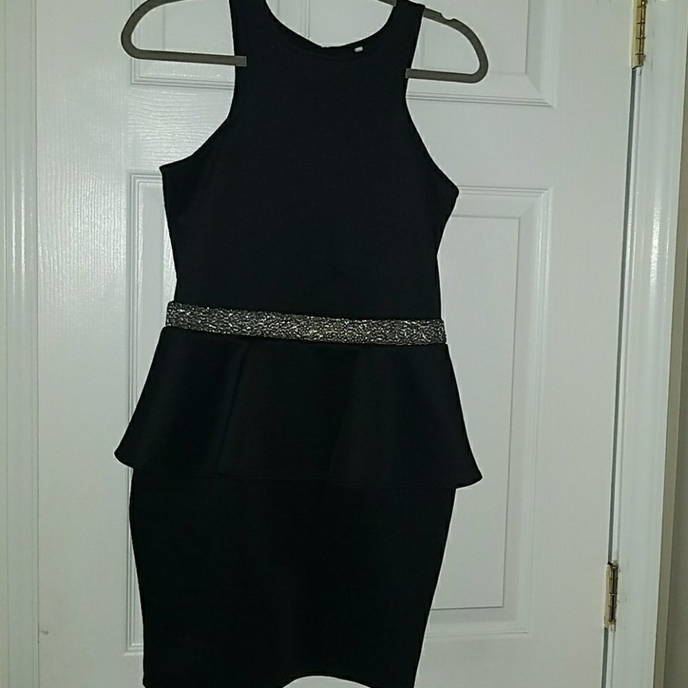 My Story sexy little black silver sleeveless dress Sz. M